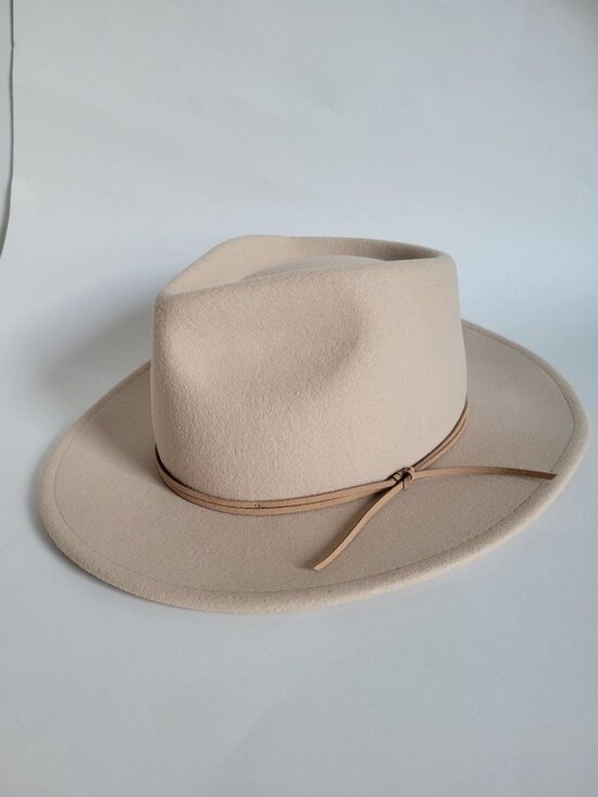 Anthropologie Wyeth Tan Wool brimmed hat boho western Retro